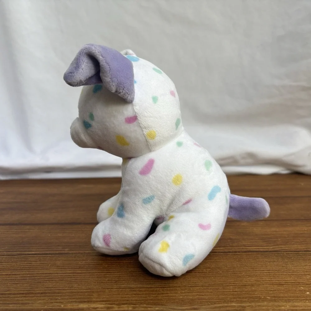 TY Beanie Babies Sprinkles White Confetti Puppy Dog Plush Stuffed Animal Toy